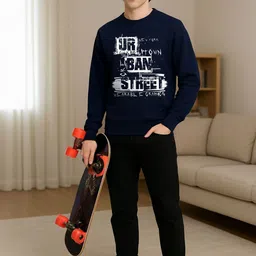 moda rapido Men Full Sleeve Printed Sweatshirt image 3