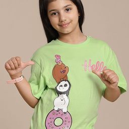Kids Ville Girls Printed Pure Cotton Tshirts-picture-34