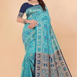 Suratwala Ethnic Motifs Printed Woven Design Zari Saree-picture-12