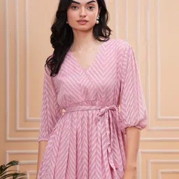 BAESD Women Jacquard Fit & Flare Midi Dress image 4