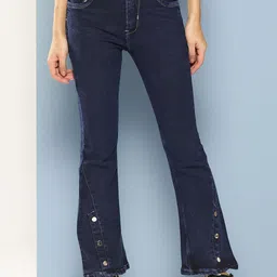 BAESD Women Comfort Relaxed Fit Mildly Distressed Stretchable Jeans-image-35