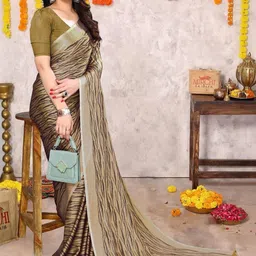 KALINI Tie and Dye Poly Chiffon Saree-image-18