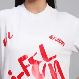 GRIFFEL Women Printed Drop-Shoulder Sleeves Ultralite T-shirt image 2