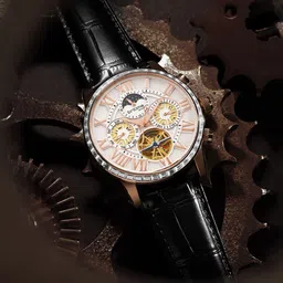 Britime Men Skeleton Dial & Leather Straps Analogue Automatic Watch 574-L30306-picture-30