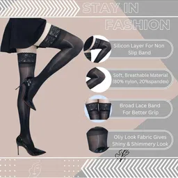 NESKA MODA Pack Of 2 High-Rise Sheer Stockings image 4