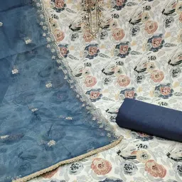 NEGRONI Printed Pure Cotton Unstitched Dress Material image 4