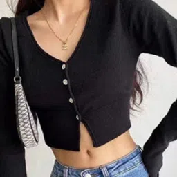 Outzidr Women Long Sleeves Crop Tops-image-57