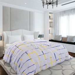 Monte Carlo White & Blue Geometric Mild Winter 210 GSM Double Bed Duvet-picture-11