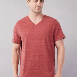 Moda Rapido Men Solid V-Neck Cotton T-shirt image 1