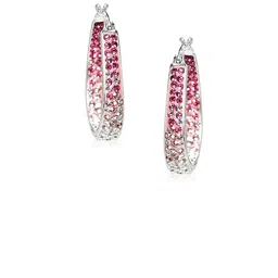 EL REGALO Cubic Zirconia Studded Circular Hoop Earrings image 3