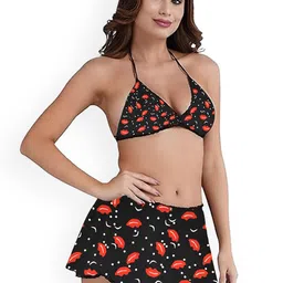 Fihana Modal Halter Neck Printed Baby Doll image 5