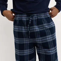 Marks & Spencer Men Checked Round Neck Night suit image 3