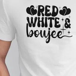 Seekbuylove Men Bio Finish Red White And Boujee Round Neck Pure Cotton T-shirt image 2