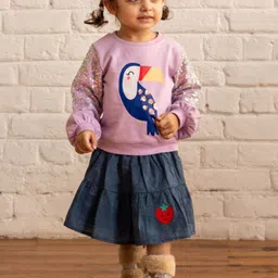 TIDY SLEEP Girls Embroidered Antimicrobial Cotton Sweatshirt-picture-35