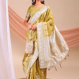 Mitera Ethnic Motifs Zari Saree image 4