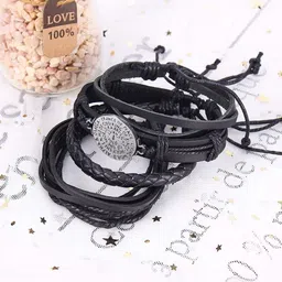 P. R. PRINTS Unisex 4 Leather Wraparound Bracelet-picture-13