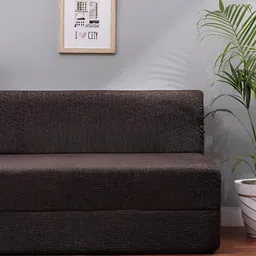 Solis Primus Comfort for all Coffee Brown 2-Seater Foam Fold Out Sofa Cum Bed image 1