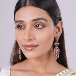 VATSALYA creation Gold-Plated Alloy Artificial Stones Earrings-picture-40