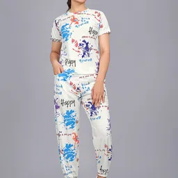 JK Creation Printed Round Neck Top With Joggers Sports Co-Ords image 4