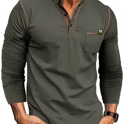 StyleCast x Revolte Men Mandarin Collar T-shirt image 1