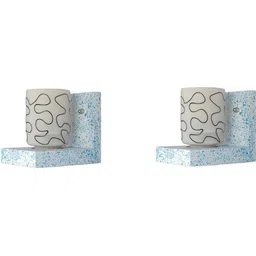 1ST TIME Black & White Printed Wood Quirky Cylinder Shaped Wall Lamp image 4