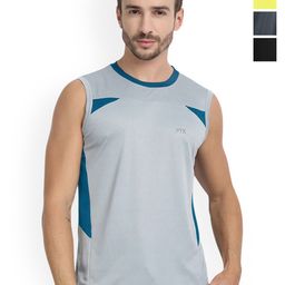 FTX Pack Of 4 Color Blocked Round Neck Gym Vests 709-2_709-5_709-11_709-16-S-picture-20