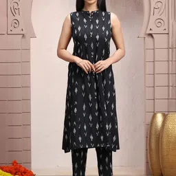 COTTON CULTURE Women Printed Regular Pure Cotton Kurta with Trousers-picture-34