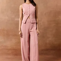 Lea Clothing Co. Women Ardis Mauve High Waisted Pants-picture-27