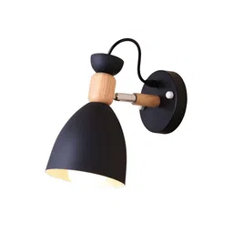 KINIS Black & Brown Bell Shaped Wall Lamp With Bulb image 2