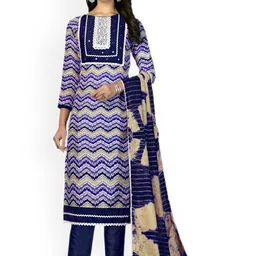 Maroosh Geometric Printed Mirror Work Unstitched Dress Material-picture-29