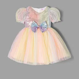 hopscotch Bow Applique Tulle Party Dress-picture-21