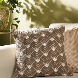 Pure Home and Living Beige & White Dori Embroidered Cotton Square Cushion Covers-picture-11