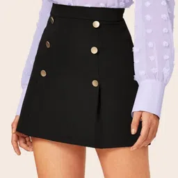JINJIN FASHION Woman Solid Slip-On A-Line Mini Skirts-image-53