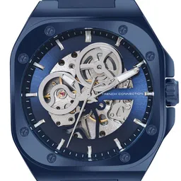 French Connection Men Skeleton Dial & Stainless Steel Bracelet Style Straps Analogue Motion Powered Watch image 5