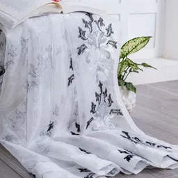 Parda Online Set of 2 Embroidered Sheer Long Door Curtain image 4