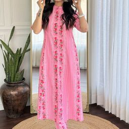 GoSriKi Women Floral Printed Regular Kurta with Trousers-picture-8