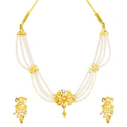 Upala 22K Gold Plated Pearl Beaded Jewellery Set-picture-23