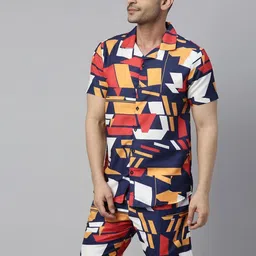 CHROME & CORAL Men Printed Night suit-picture-11