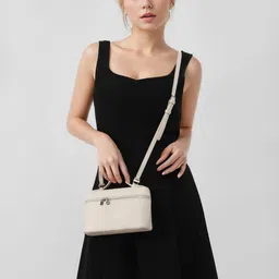 CORSICA Women Textured Crossbody Zip Detail Sling Bag-image-98