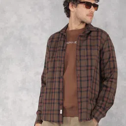 Crimsoune Club Men Classic Slim Fit Tartan Checks Opaque Checked Casual Shirt-image-68