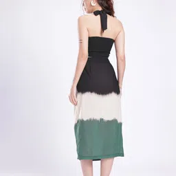 fusion by glitchez Colorblocked Halter Neck Top & Wrap Around Skirt image 4