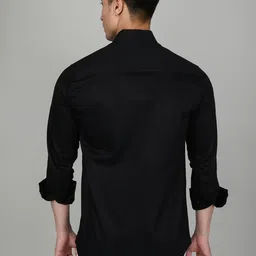 Tanip Men Spread Collar Solid Cotton Casual Shirt image 2