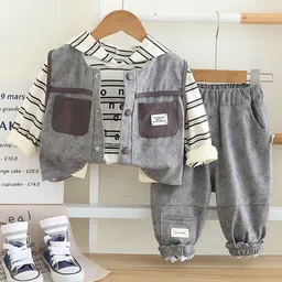 StyleCast x Revolte Boys Striped T-shirt and Shirt with Trousers-picture-7