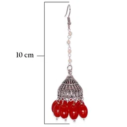 HOPMEE Silver-Plated Artificial Beaded Dome Shaped Jhumkas image 4