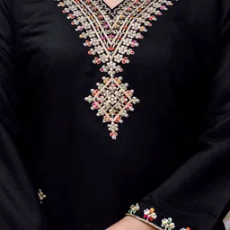 J.KANJI Ethnic Motifs Embroidered Beads and Stones Kurta With Trousers & Dupatta image 2