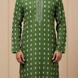 NFC CREATION Men Printed Regular Pure Cotton Kurta With Pyjamas image 3