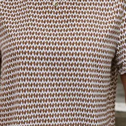 StyleCast Khaki Coloured & White Abstract Printed T-shirt image 4