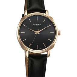 Sonata Women Brass Dial And Leather Straps Analogue Watch 87087WL01 sonata eternia-picture-25