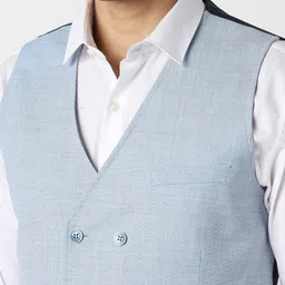 Van Heusen Textured Slim-Fit Single-Breasted Three-Piece Suits image 4