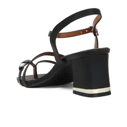 THE WHITE POLE Women Open Toe Block Heel Sandals with Buckles image 4